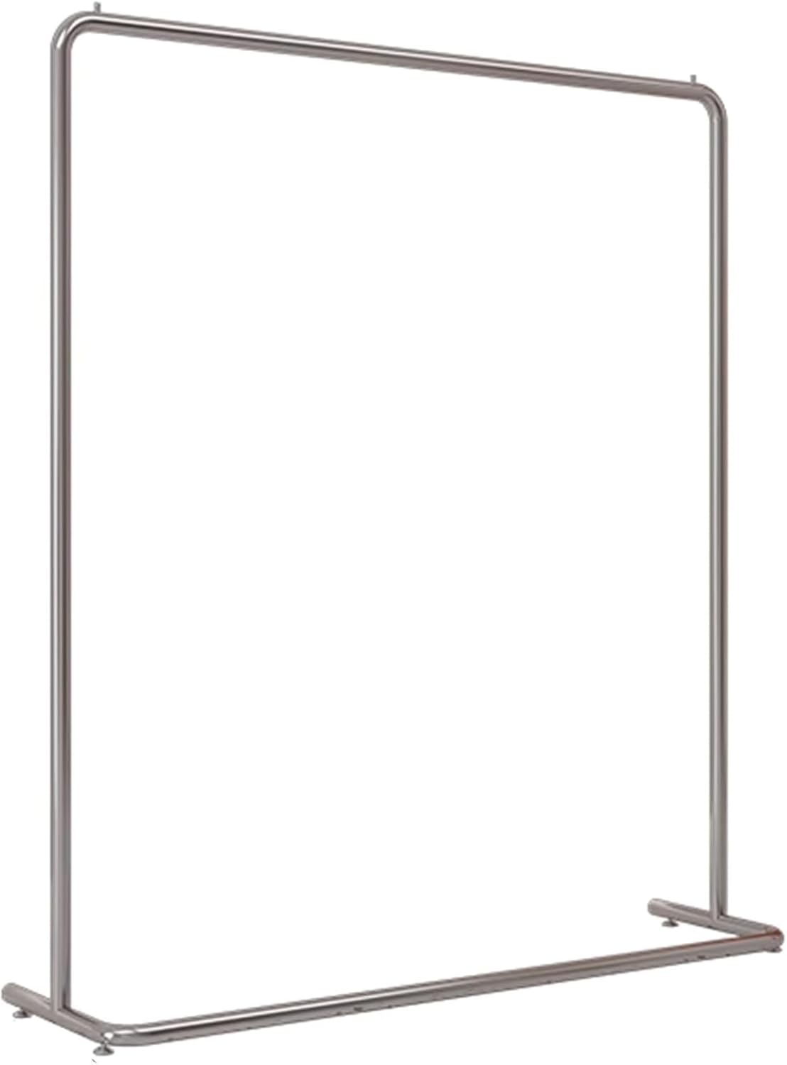 Garment Rack Heavy Duty Clothes Rail with U-Shaped Base, Silver Stainless Steel Clothing Rack for Hanging and Displaying Clothes, Single Rod Coat Rack for Bedrooms and Boutiques