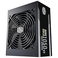 Cooler Master MWE 1050 Gold V2, Modulares PC-Netzteil (EU-Stecker), 80 Plus Gold, 1050 Watt Netzteil mit Flachkabel, 140mm HDB-Lüfter, 0 RPM-Modus, Hochtemperaturschwelle