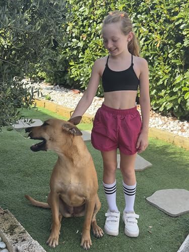 Rolanko Girls 2 in 1 Athletic Shorts Quick Dry Running Sports Active Shorts with Pockets for Kids 5-11 Y2