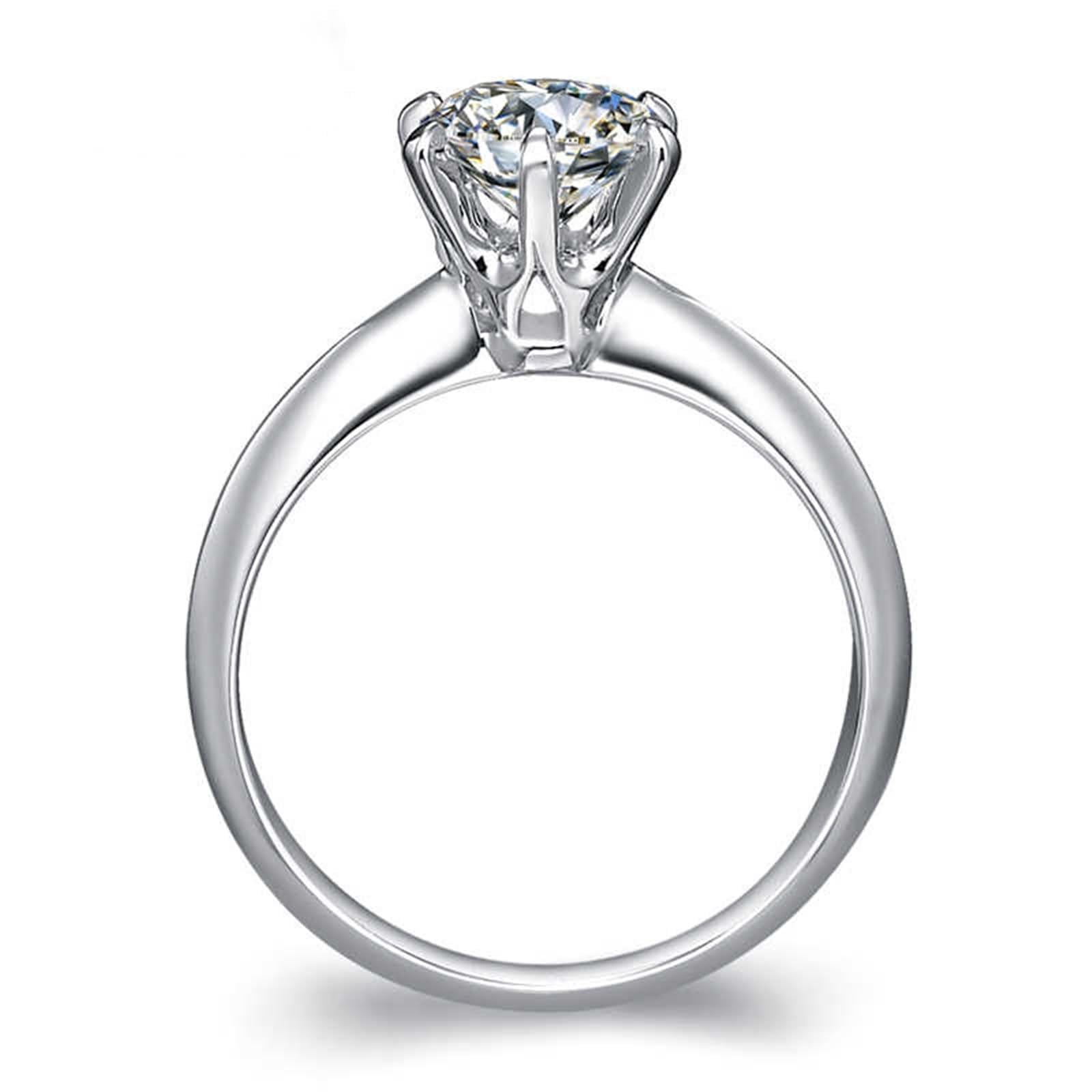 Anello di fidanzamento da donna, anello di fidanzamento con diamante oro bianco regali divertenti