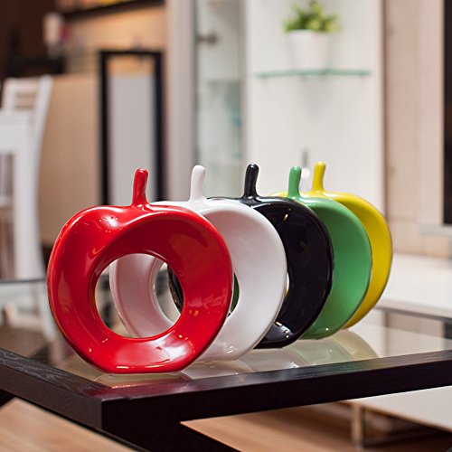 Guo's Ceramic Statues Of Apple Figurine Home Decor Pottery Decorative Sculpture Large 9 Inch 5 Colors (Apple Black) #TOP3