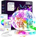 Volivo 100 FT Bluetooth Led Strip Lights Compatible with App Control Remote, 5050 RGB Led Lights for Bedroom, Music Sync Color Changing Lighting for Bedroom, Home, Kitchen, Party Decors