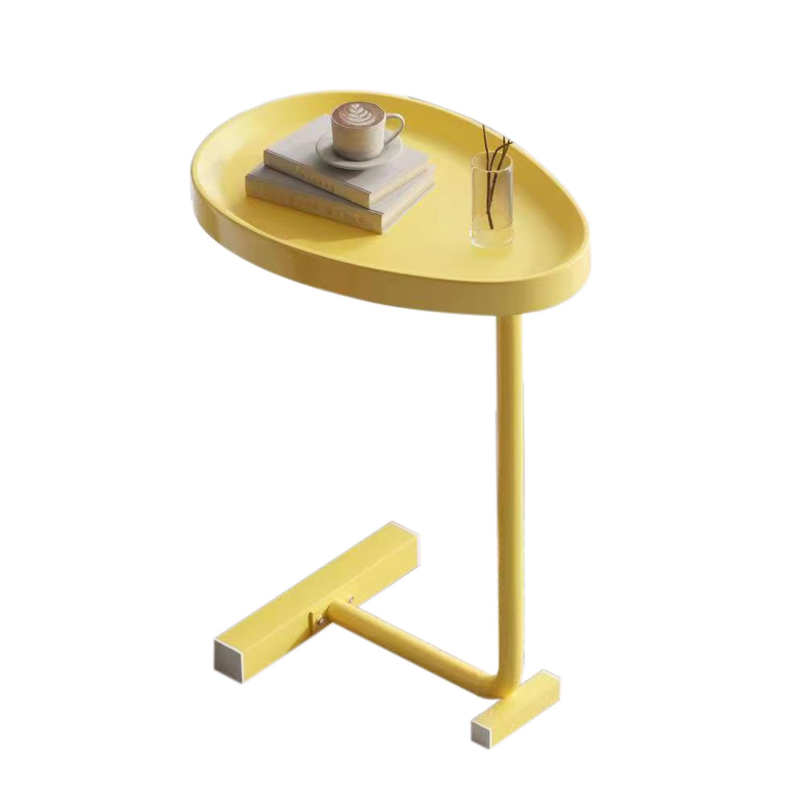 Table d'appoint en C pour ranger vos affaires près du lit ou du canapé jaune