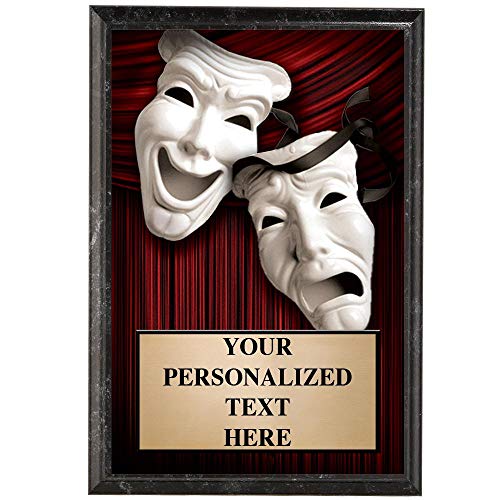 Drama Plaques, 5 x 7 Show Stopper Drama Masks Trophy Plaque with Custom Engraving