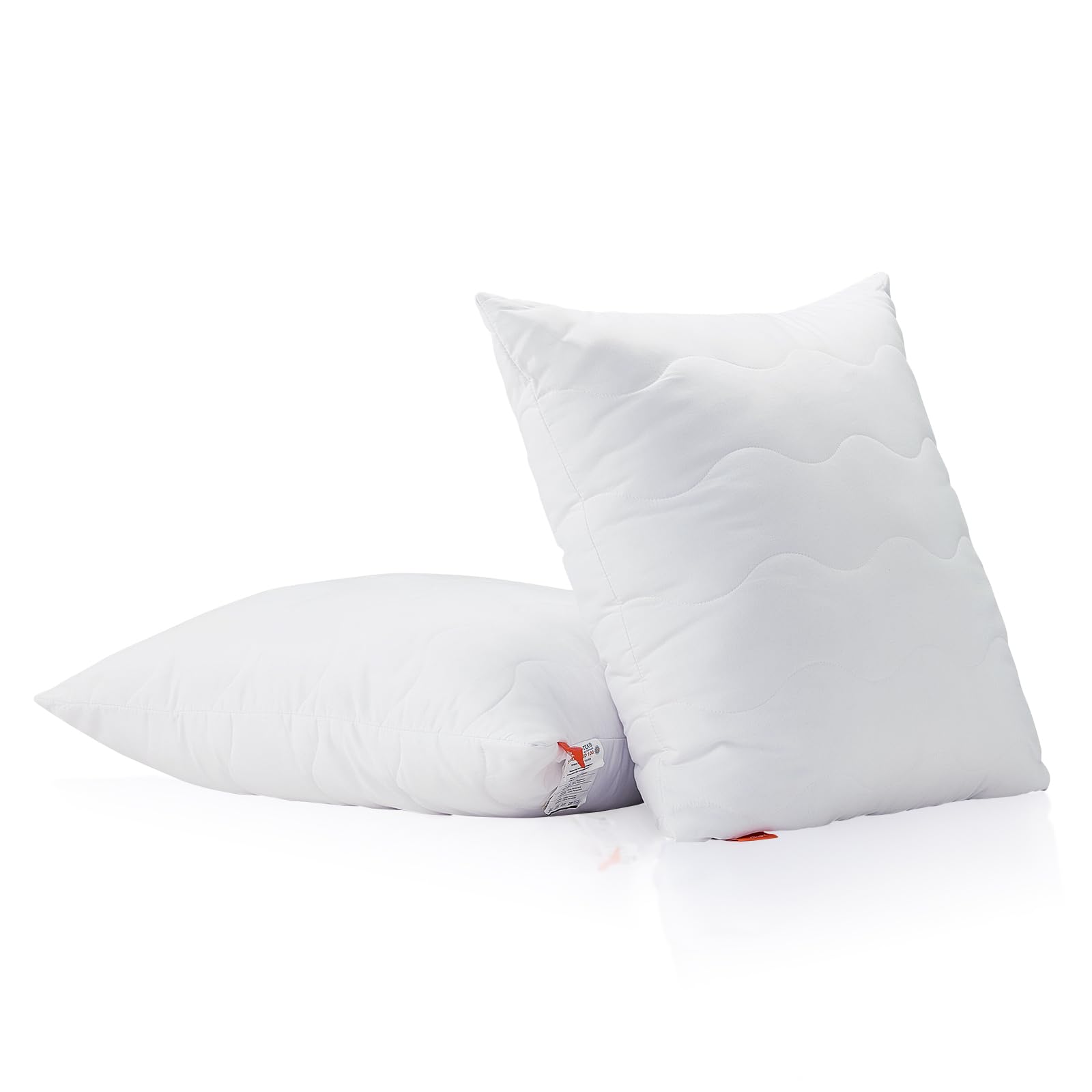 Sweetnight 2PCs Almohadas de Fibra 40x40cm de Dormir, Cojín para Cama con Relleno de Fibra Confort y Transpirable, Suave al Tacto, Ajusta la Altura con Cremallera Lateral, Lavable a la Máquina