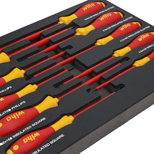 Image of Wiha 32080 10 Piece Insulated SoftFinish Cushion Grip Screwdriver Tray Set