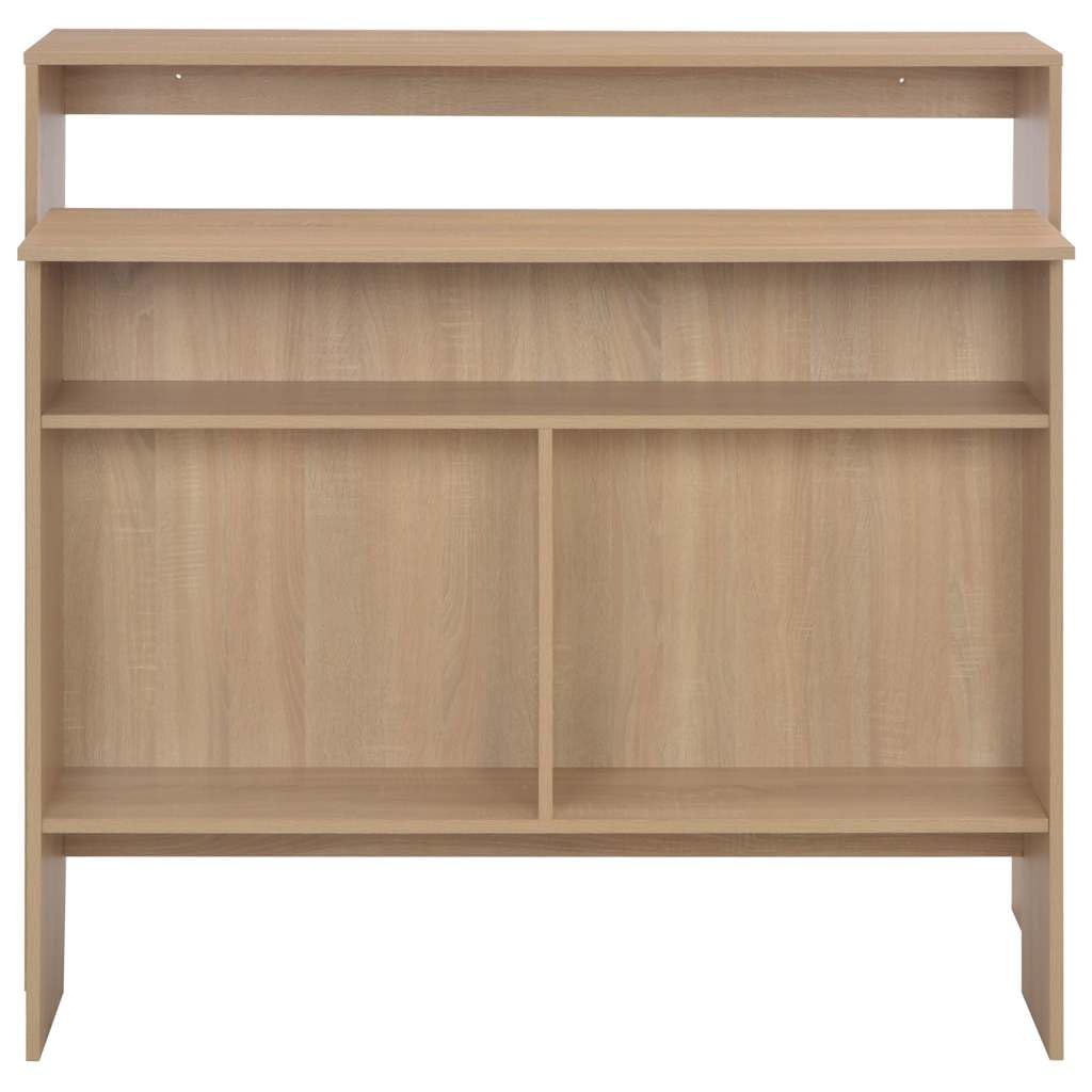 Tavolo da Bar Rovere in Legno Multistrato 138x40x120 cm | Consolle alta salvaspazio con tavolo interno estraibile e ruote, ideale per arredare cucina o soggiorno.