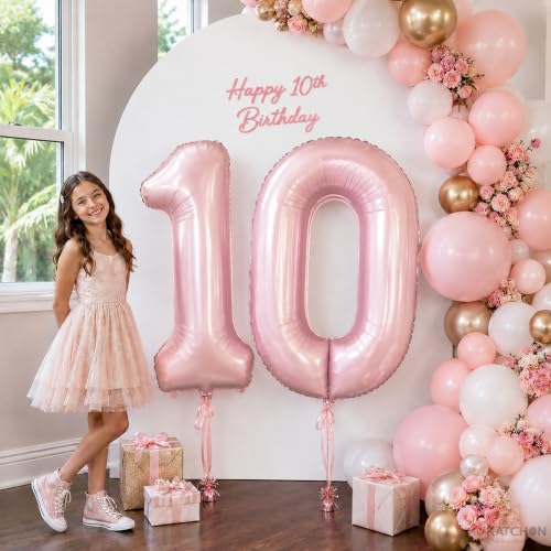 Image of KatchOn Pastel Pink 0 Balloon Number - 40 Inch | Birthday Decorations