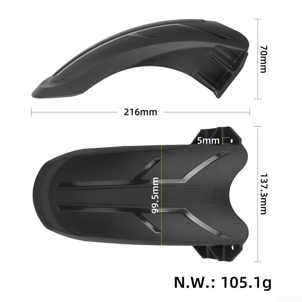 KUGOO - Parafango anteriore per KuKirin per scooter elettrico G2 Max, protezione frontale contro fango e spruzzi d'acqua, nero (anteriore)