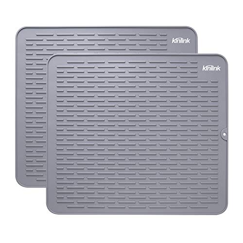 Kinlink Silicone Dish Drying Mats 2 Pack 18x16 Large Dishwasher