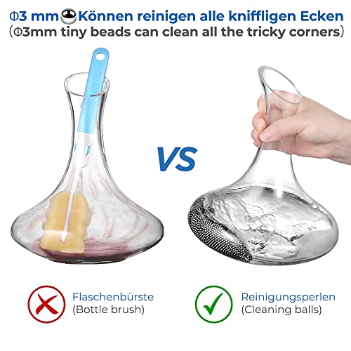 Foto von ecooe Edelstahl Reinigungsperlen Reinigungskugeln für Flaschen Dekanter Vase Karaffen Kratzfreie Mühelose Reinigung (1000 Kugeln)