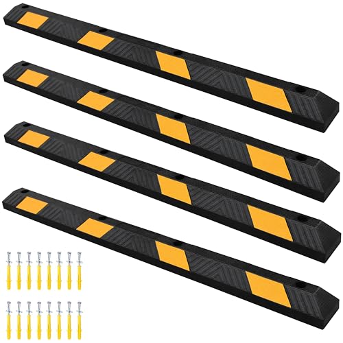OrangeStar 72 inch rubber parking curb 4 pack