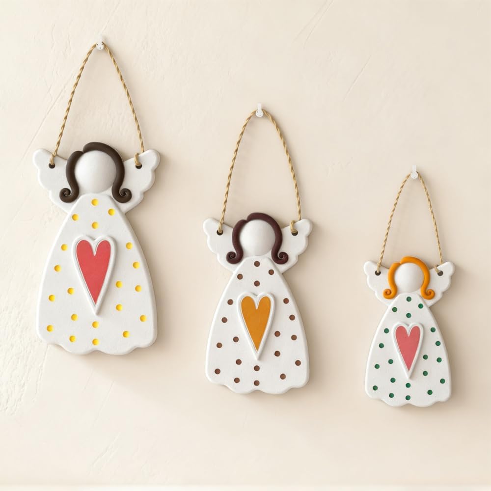 Angel Silicone Mold, 3PCS Angels Pendant Moulds Angel Handmade Casting Moulds for Christmas Wedding Birthdays New Years Decoration