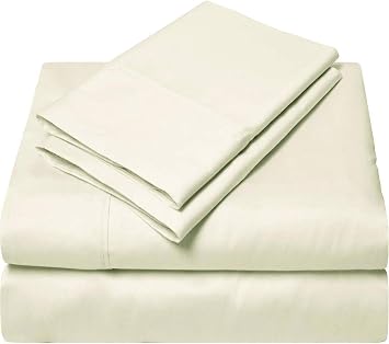 800 Thread Count- 5Pcs Split Sheets Ivory 100% Cotton Split Queen Sheets Sets for Adjustable Beds, Long Staple Cotton, Soft Sateen Weave Fits Mattress Upto 21" Deep Pocket Split Queen