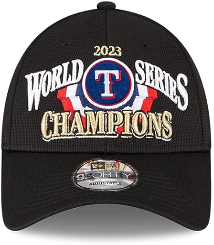 Miniatura 3 de New Era Texas Rangers 2023 World Series Champions 9FORTY - Gorra de béisbol ajustable negra, Negro -