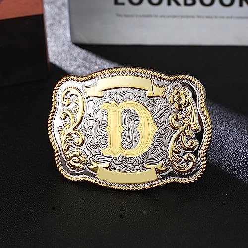 Huabola Calyn Vintage Belt Buckle Men Western Cowboy Rodeo Initial Letter Abcdmrj To Z Golden Belt Buckles For Women thumb #2