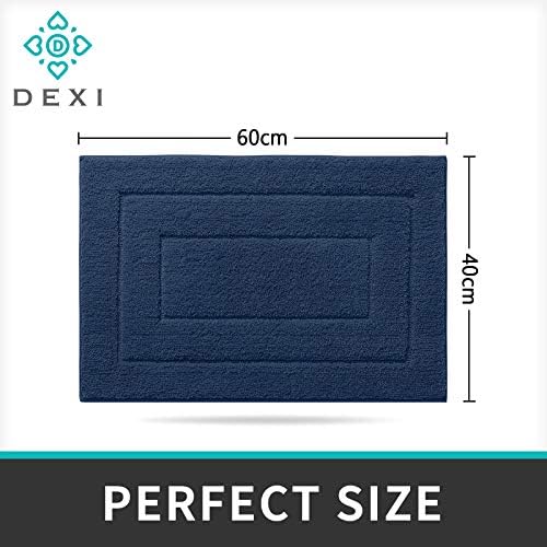 DEXI Bath Mat 40 x 60 cm,Non-Slip Bathroom Mat Machine-Washable,Ultra Soft and Water Absorbent Bath Rug for Bathroom,Tub and Shower - Navy