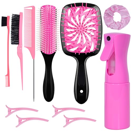 11 Pcs Hair Brush Set, Detangle Hair Brush And Spray
