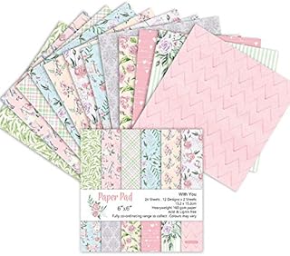 24pcs Christmas Pattern Paper Set Patterned Papers for Crafts DIY Album Scrapbook Decorative Paper for Card Making Scrapbooking Home Décor 15.2*15.2cm