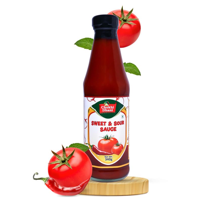 Image of Chokhi Dhani Sweet & Sour Sauce 340g | Tangy Indo Chinese Dipping Sauce | Perfect for Spring Rolls, Chicken & Snacks | Balanced Sweet Spicy Flavour