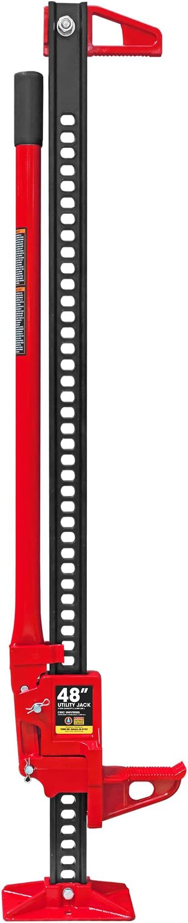 BIG RED Torin 48" Ratcheting Off Road Utility Farm Jack, 3 Ton (6,000 lb) Capacity, Red