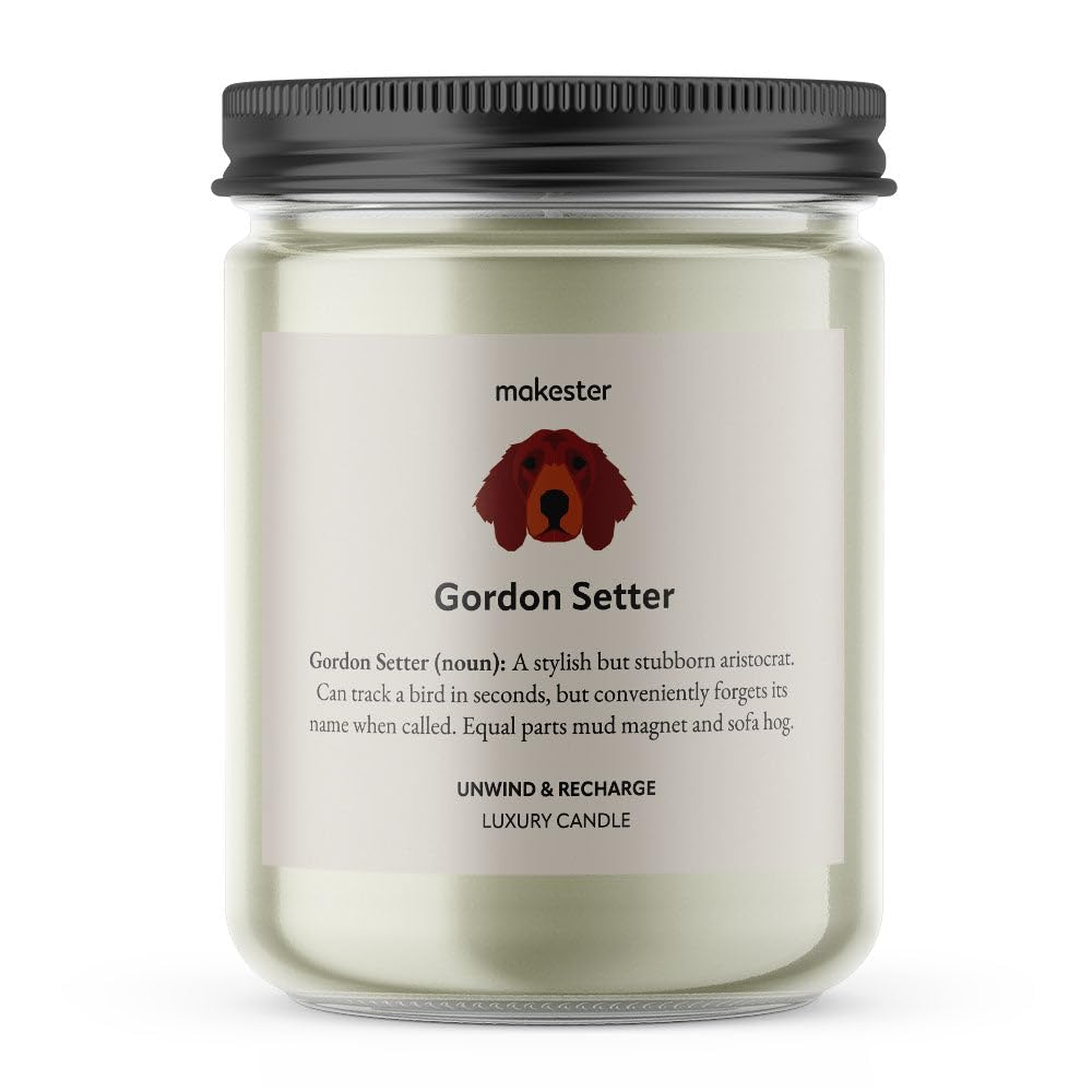 Gordon Setter Gifts - Luxury Soy Wax Candle - Vanilla, Jasmine, Sugared Almond - Makester, White - Image 2
