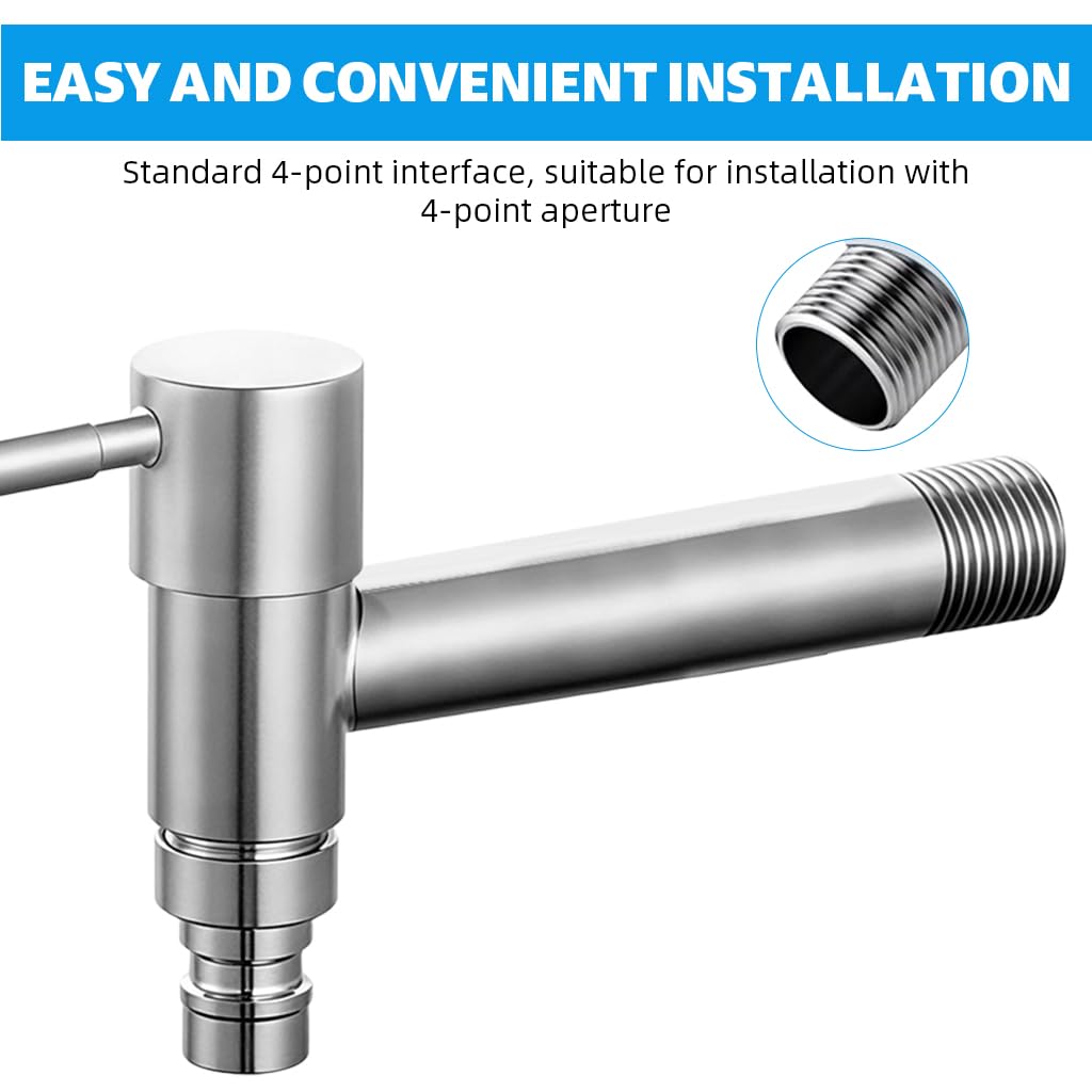 HASTHIP Stainless Steel 4.5'' Health Faucet Washing Machine Tap 2