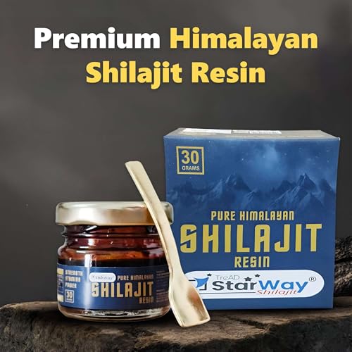 Image of Pure Himalayan Shilajit Resin 30g - Natural Energy Booster with 60% Fulvic Acid - Ayurvedic Health Supplement to Boost Testosterone, Increase Stamina & Strength, Reduce Stress - Net 30g