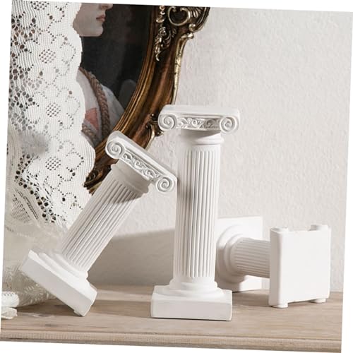 CIMAXIC Roman Column Statue Roman Pillars Greek Decor Decorative Columns Greek Columns Statue Wedding Candle Holder Micro Landscape Pillar Greek Statue Resin Mini Crafts White