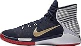 Nike Herren 844787-400 Basketballschuhe, Blau Midnight Marineblau Metallic Gold Weiß, 42 EU