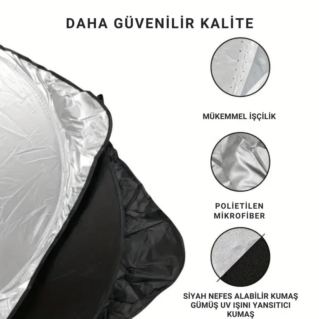 Coofbe Katlanabilir 150x70 CM Araç Ön Cam Güneşlik Ön Cam Araç Perdesi Araç Güneş Koruyucu Oto Güneşlik