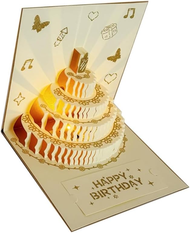 Birthday Celebration 3D Card with Builts In Lights and Melodies for Birthday