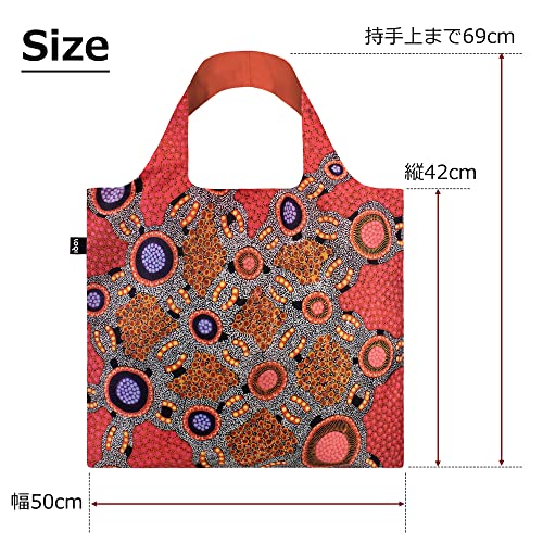 LOQI Jennifer Napaljarri Lewis - Water Dreaming Pink Recycled Bag, Red, 50 x 42 cm - Image 3