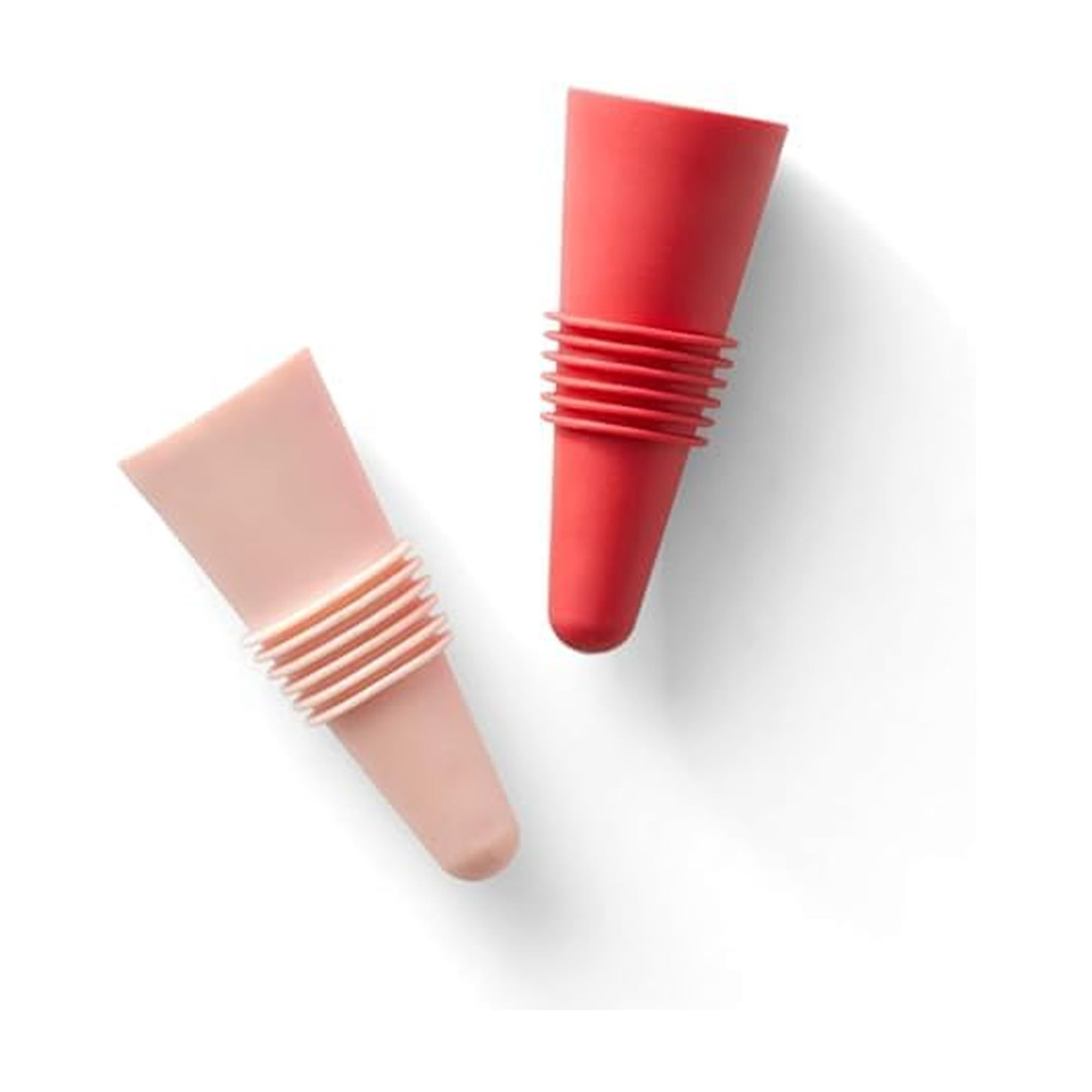 Rabbit Rabbit Wine and Beverage Bottle Stoppers with Grip Top (Pink, Set of 2)