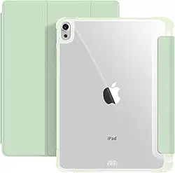 Capa P/iPad Air 11 M2/M3 5ª 4ª Ger 10.9" Smart Case Slim C/Suporte a Caneta, Fundo Transparente Proteção Total- Anti Impacto/Auto Sleep/Tampa Magnética/Premium Resistente Funcional e Design Fino