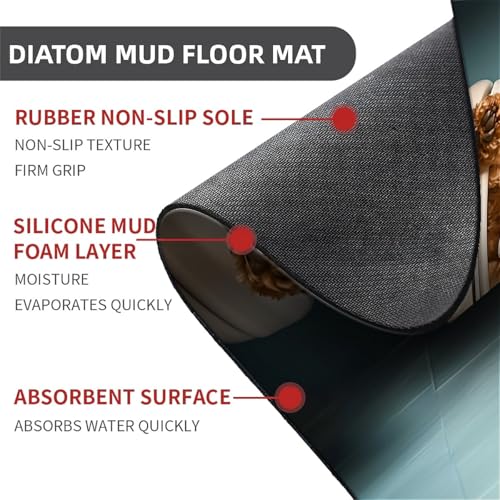 Alfombrilla de baño de perro dorado ideal para duchas familiares decorativas 3
