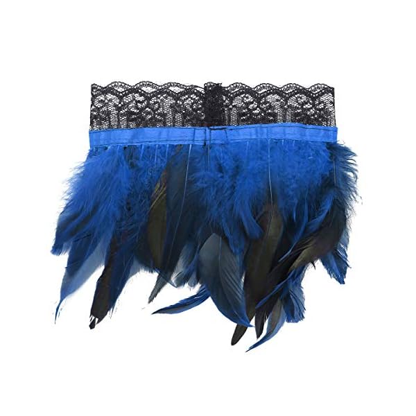 YiZYiF Viktorianisches Natürliches Feder Halsband Punk Gothic Damen Spitze Choker Kragen Wrap Karneval Fasching Kostüm Accessoires – Bild 5