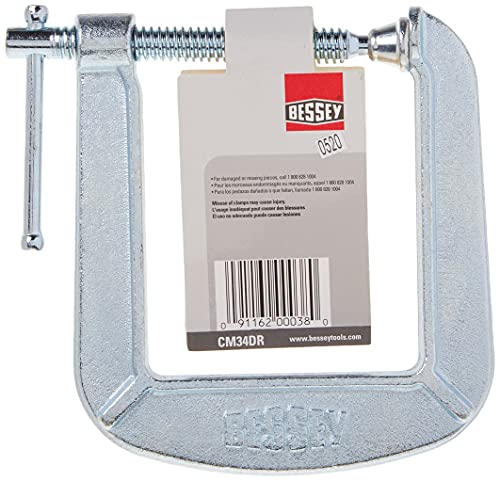 Image of BESSEY CM34DR Drop Forged, C-Clamp, 3-Inch x 4-1 /2-Inch, Deep Reach C Clamp