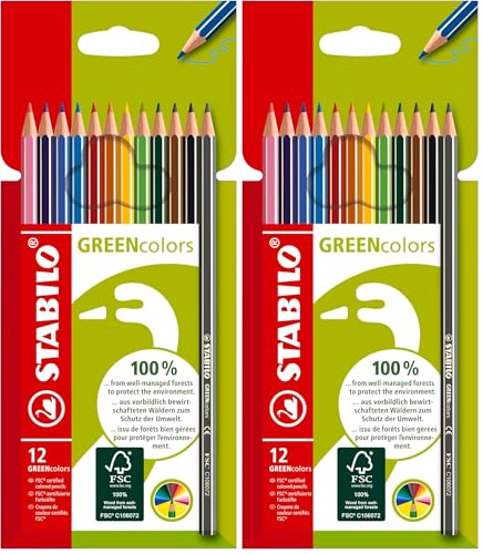 STABILO - Umweltfreundlicher Buntstift - GREENcolors - 2x 12er Pack