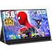 Migliori monitor per grafica UPERFECT 4K QLED 15,6 Pollici Monitor Portatile con 3840 * 2160 UHD 100% AdobeRGB 1500:1 500 Nits Schermo per Laptop PC Cellulare Console di Gioco, Corpo in Metallo, Display Mobile Compatibile VESA