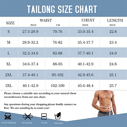 Tailong Mens Compression Shirt Undershirt Abdomen Slimming Body Shaper Vest Workout Tank Top Tummy Control Shapewear (Black, Medium) #TOP6
