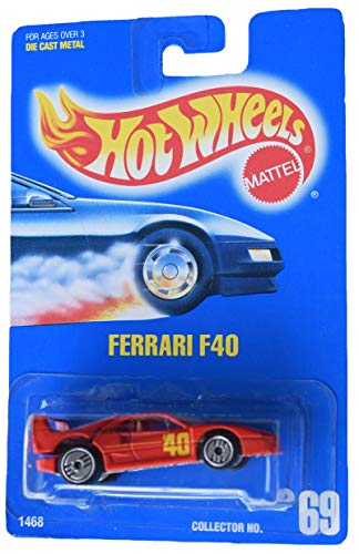 Hot Wheels Ferrari F40 #69 All Blue Card, rojo