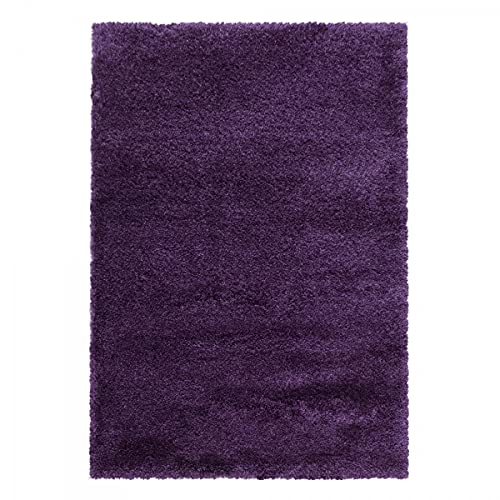 Tapis à poils longs d'une douceur absolue violet design 140x200cm
