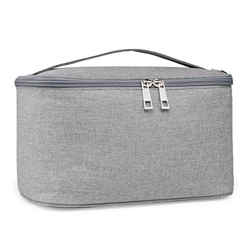 Travel Makeup Bag Large Cosmetic Bag Makeup Case Organizer for Women and Girls (Large, Grey)
