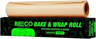 Eco-Friendly Baking & Wrapping Paper, 11 inch x 20 Meter Roll, Pack of 1, 100% Bamboo Pulp & Chemical Free Parchment & Cooking Paper