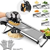 HEVOL Mandoline Slicer for Kitchen, 5 in 1 Adjustable Mandoline Food Slicer with Extra Brush & Cut-R