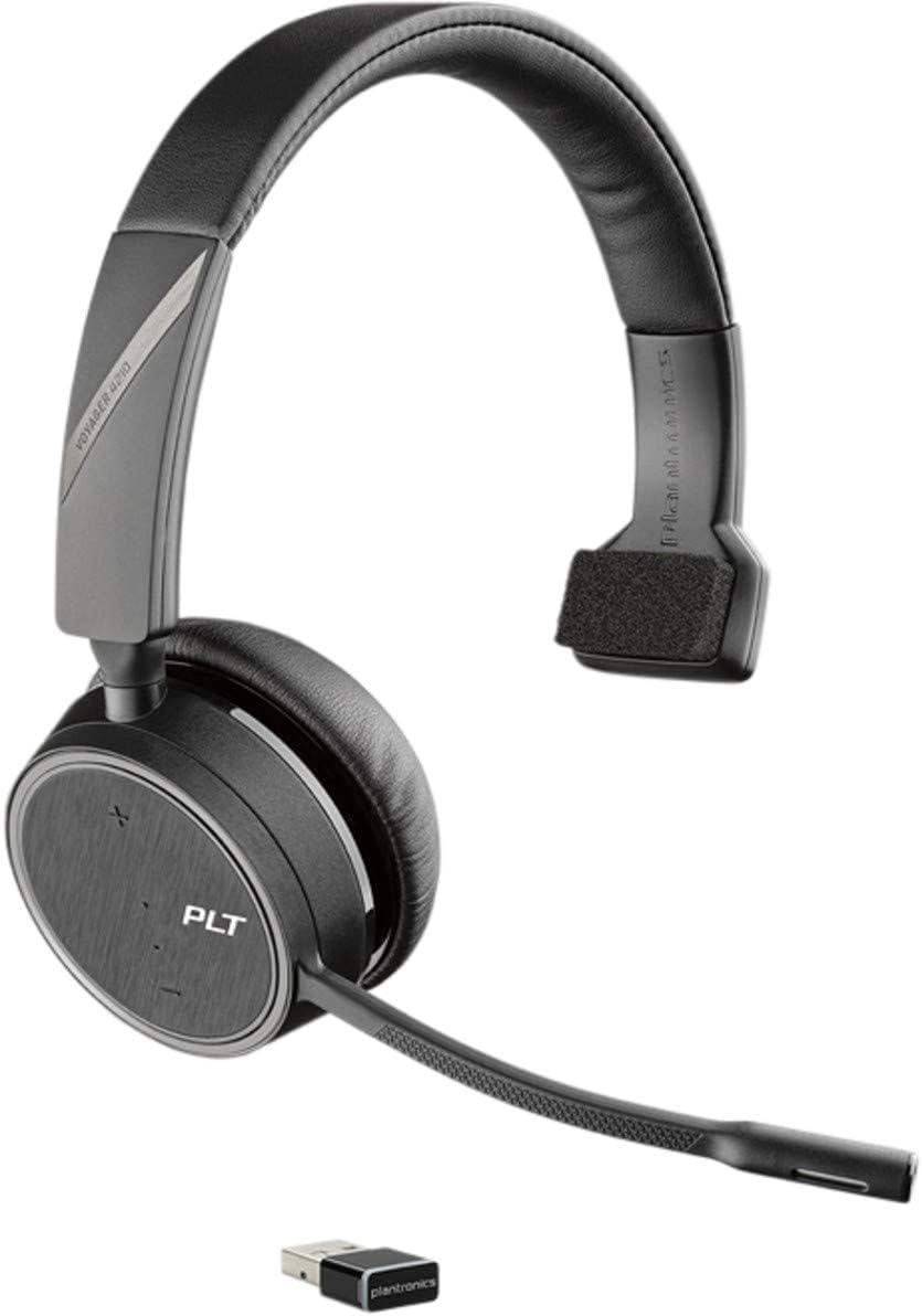 Voyager 4210 UC USB-A with Charge Stand (Poly) - Bluetooth Single-Ear (Monaural) Headset - Connect to PC, Mac, & Desk Phone - Noise Canceling - Works with Teams, Zoom & more