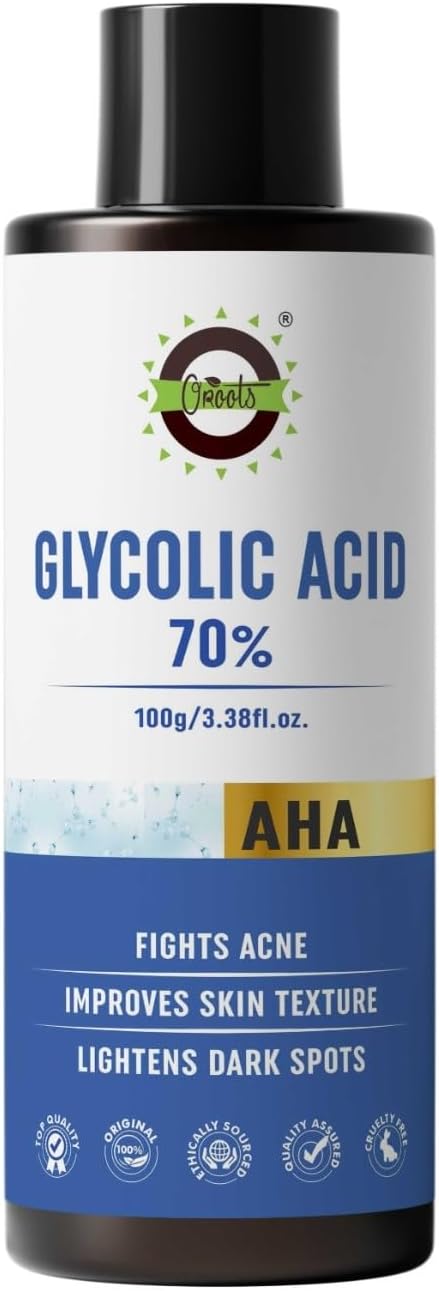 GLYCOLIC ACID (70%) (100gm) RAW for Cleansers, moisturizers, cream, masks and other D.I.Y Beauty products Etc.