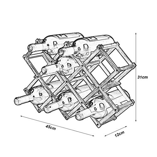 Soporte para botellas de vino de madera sólida para 10 botellas miniatura 2