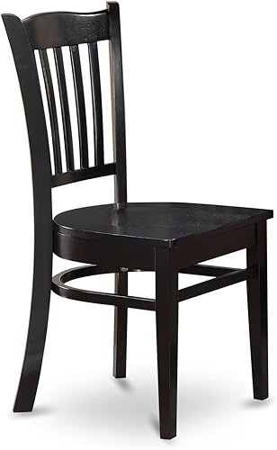 Miniatura 4 de East West Furniture GRC-BLK-W Groton - Sillas de comedor con respaldo de listones, sillas de cocina, juego de 2, color negro